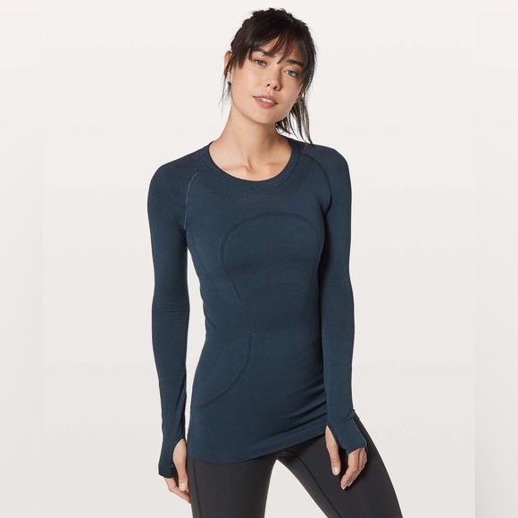 lululemon athletica Tops - Lululemon Swiftly Tech Long Sleeve Crew
True Navy /teal blue 6
